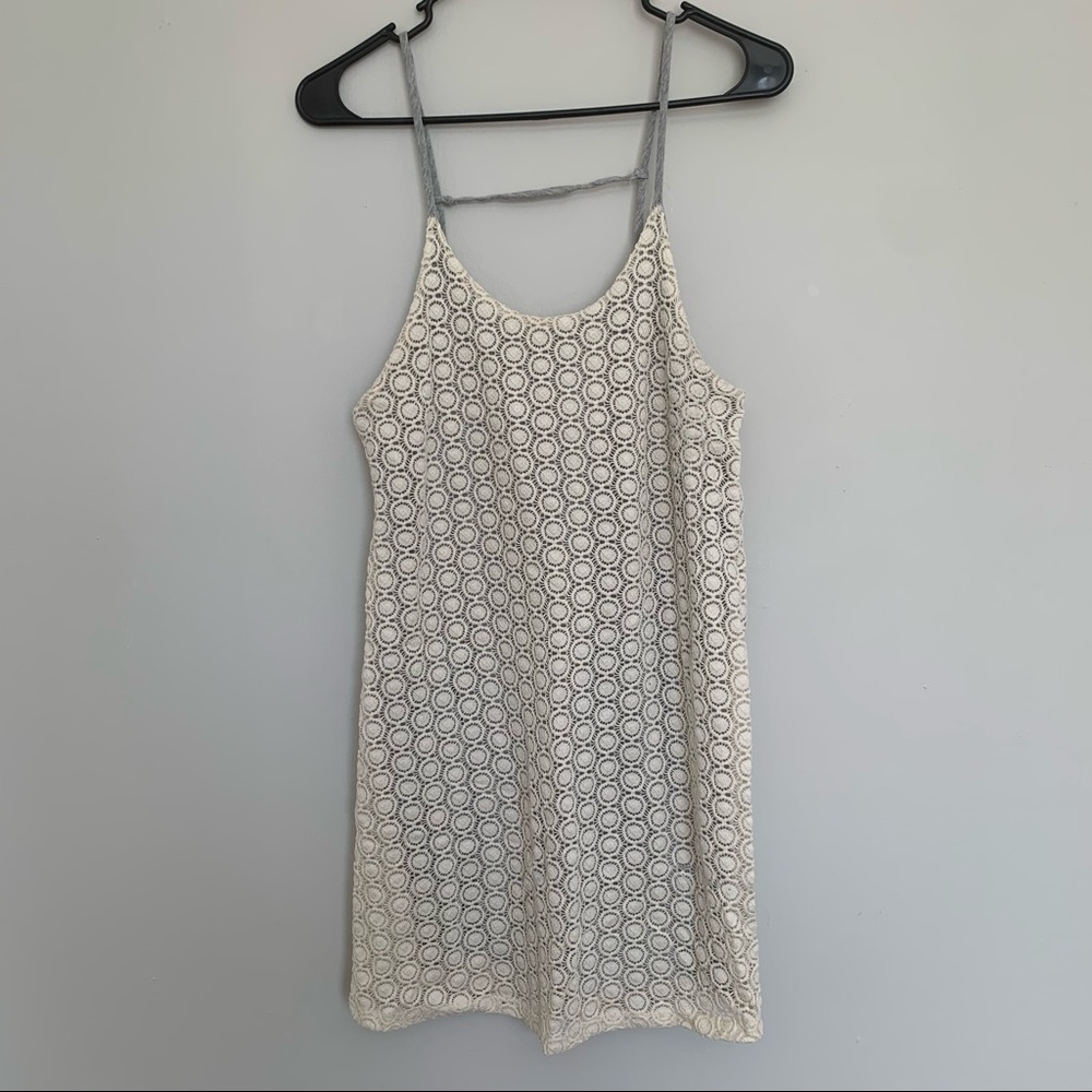 Crotchet knitted mini dress small